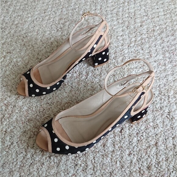 Anthropologie Guilhermina Rita Pony Hair Peep Toe heeled sandal size 6M - Picture 5 of 12